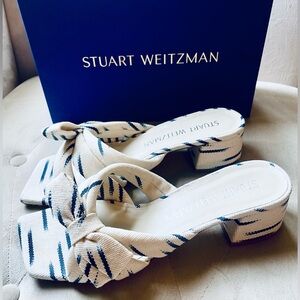 Stuart Weitzman Sofia 45 Ikat low heel Mules